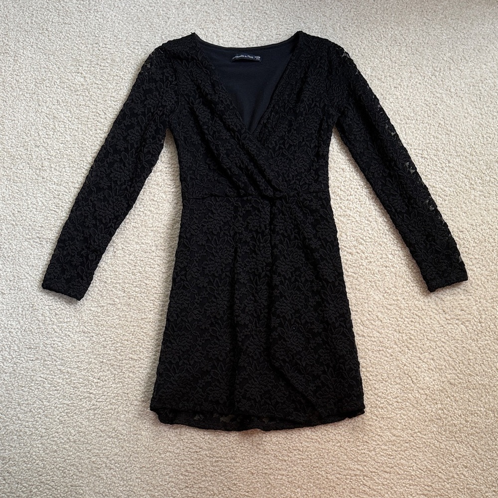 A&F black lace mini dress